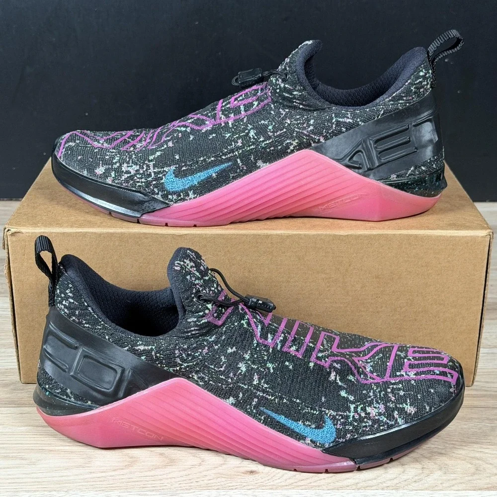Nike Shoes Mens 11 Black Fire Pink React Metcon AMP Training Shoes CN5501-046
